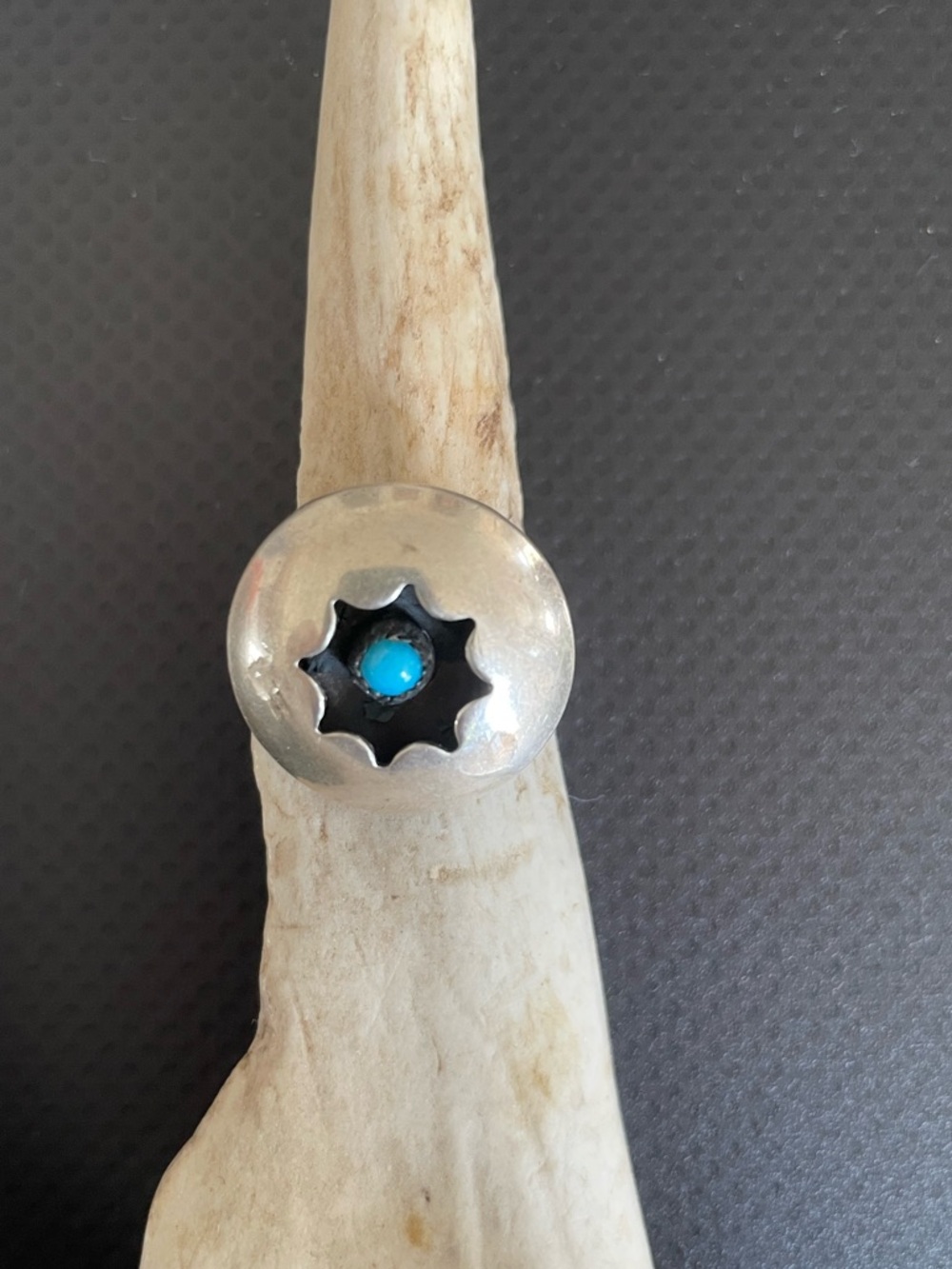 Native Turquoise Sterling Star Shadowbox Ring
